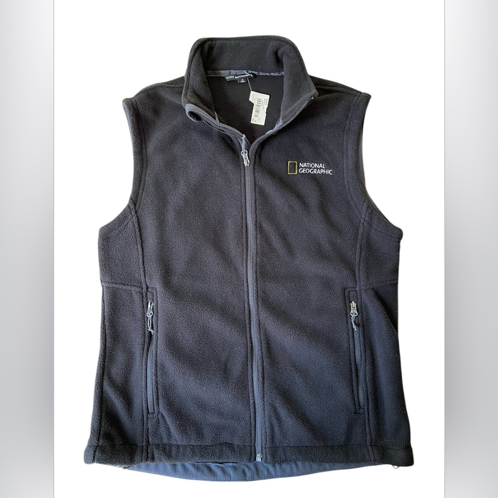 Port Authority NEW National Geographic Black Fleece Vest Size Medium - Picture 5 of 11